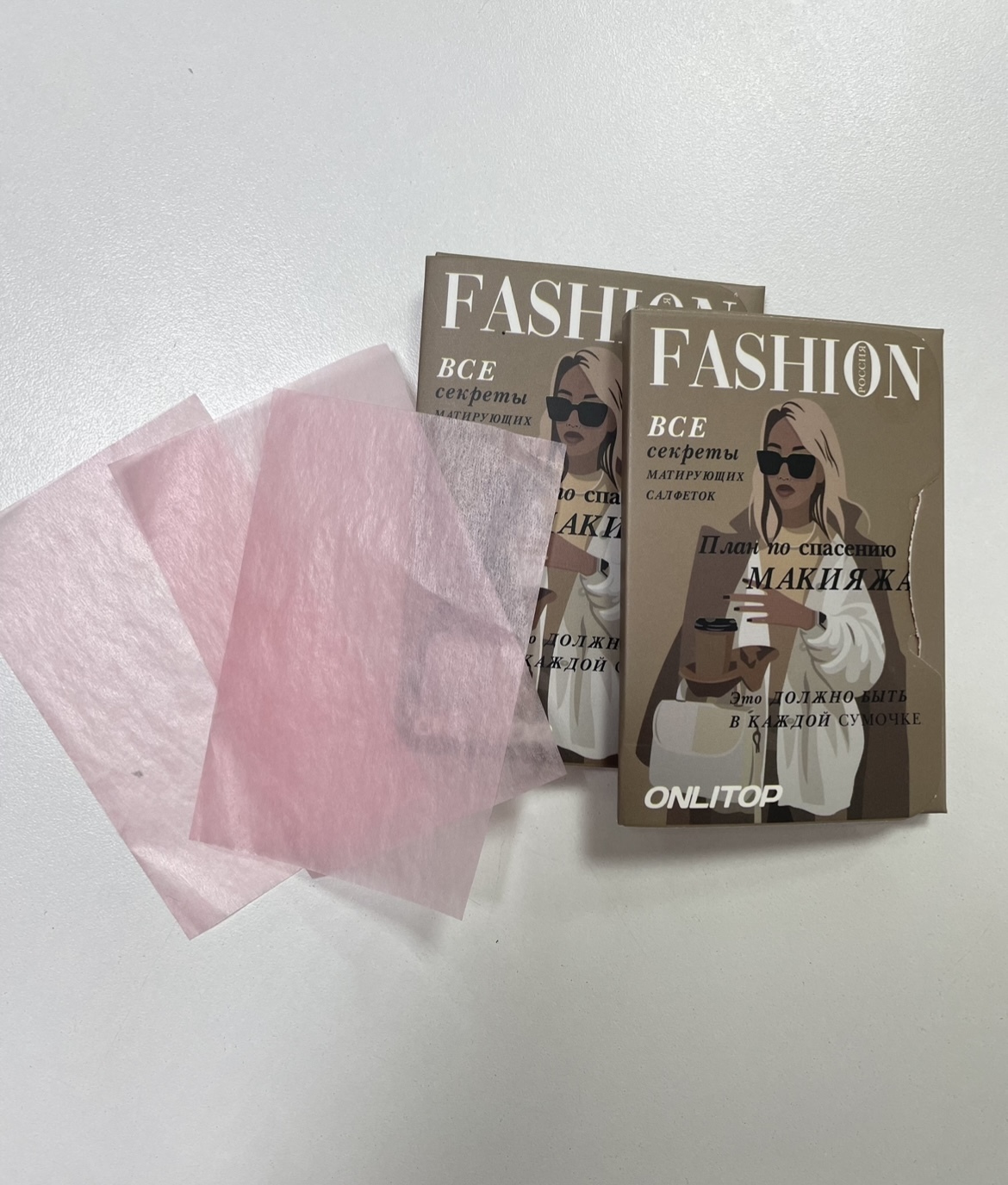 Фотография покупателя товара Матирующие салфетки «Девушка с кофе», 100 шт - Фото 2