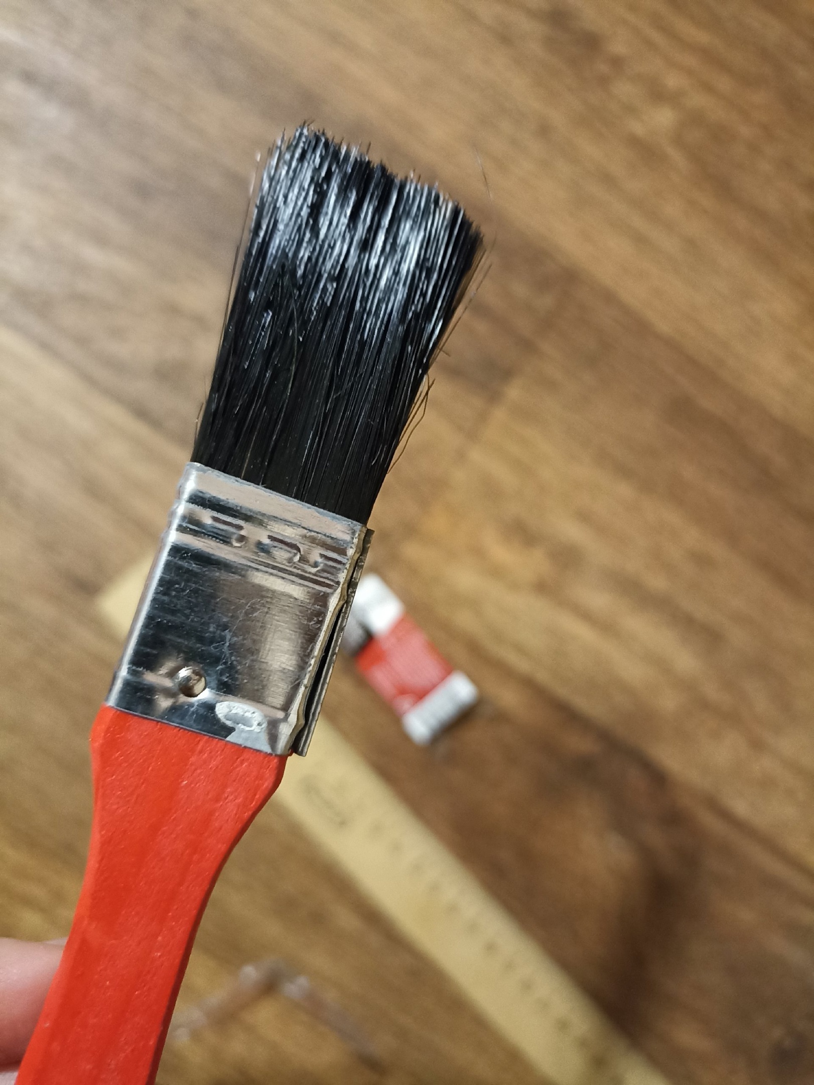 Фотография покупателя товара Кисть плоская ЛОМ, смешанная щетина, деревянная рукоятка, 3", 75 мм - Фото 3