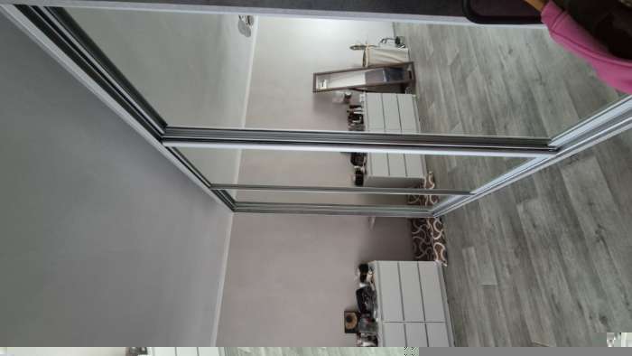 Фотография покупателя товара Шкаф купе трёхдверный «Экспресс», с зеркалом, 1800×440×2400 мм, цвет бетон - Фото 6