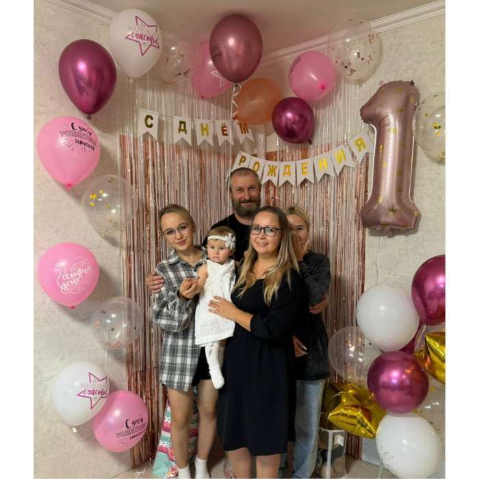 Фотография покупателя товара Воздушные шары латексные 12" «День рождения девочки. Для селфи», 50 шт. - Фото 1