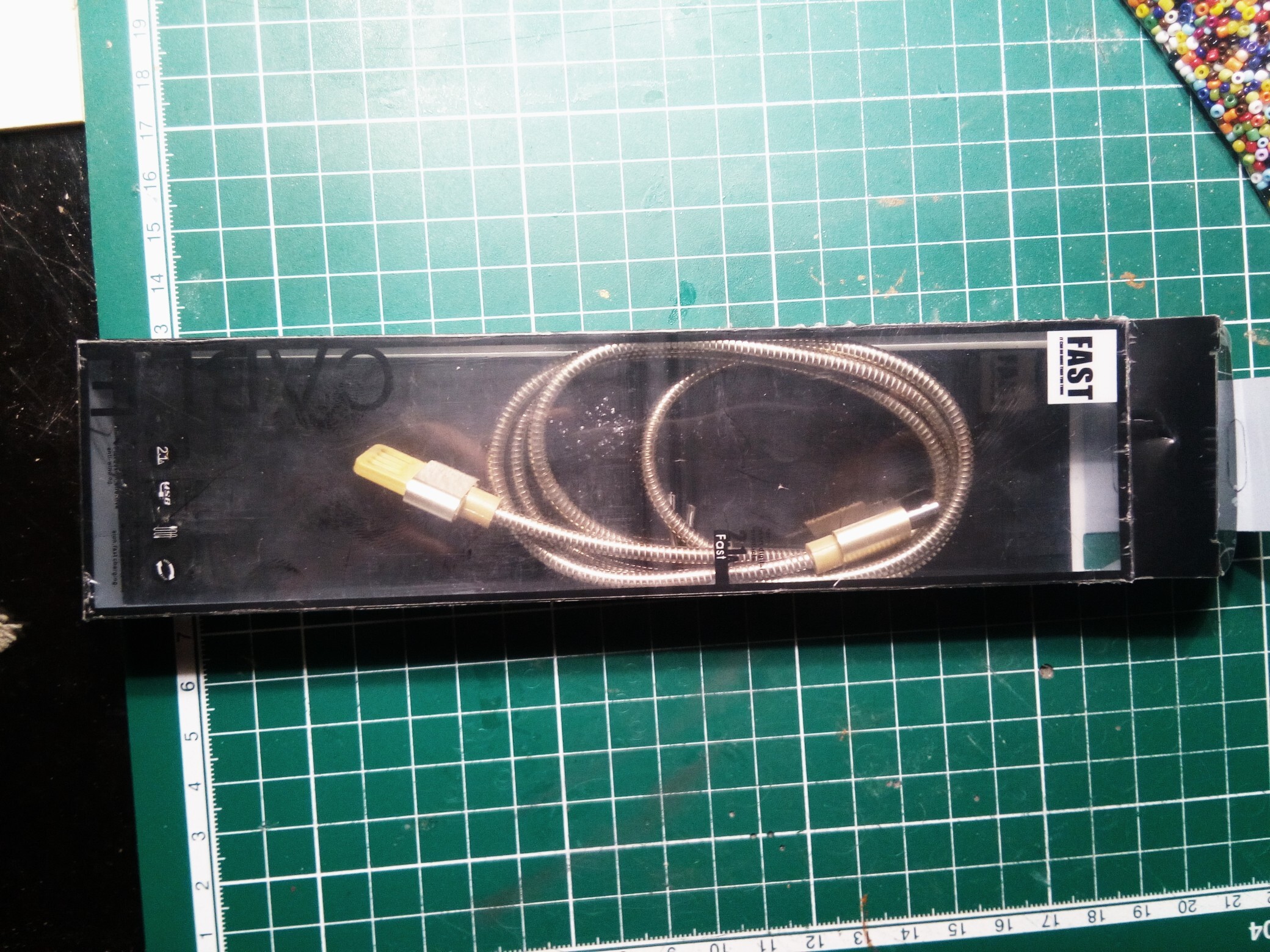 Фотография покупателя товара Кабель MicroUSB - USB, 2.1 А, металлическая оплётка, 1 м, золотистый - Фото 3