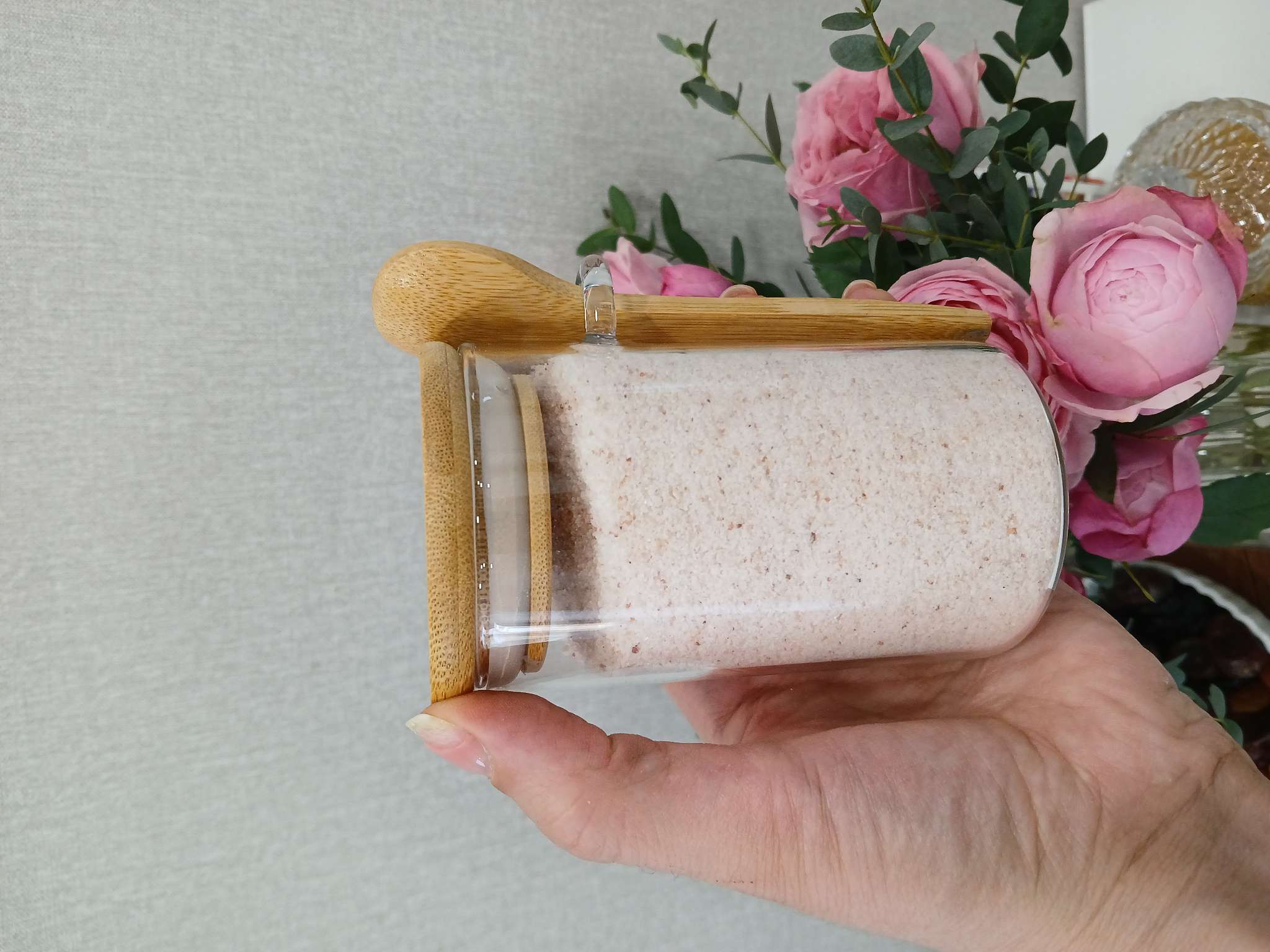 Фотография покупателя товара Банка для сыпучих продуктов с ложкой BellaTenero «Эко», 280 мл, 7×11 см, с бамбуковой крышкой, стекло, прозрачная - Фото 2