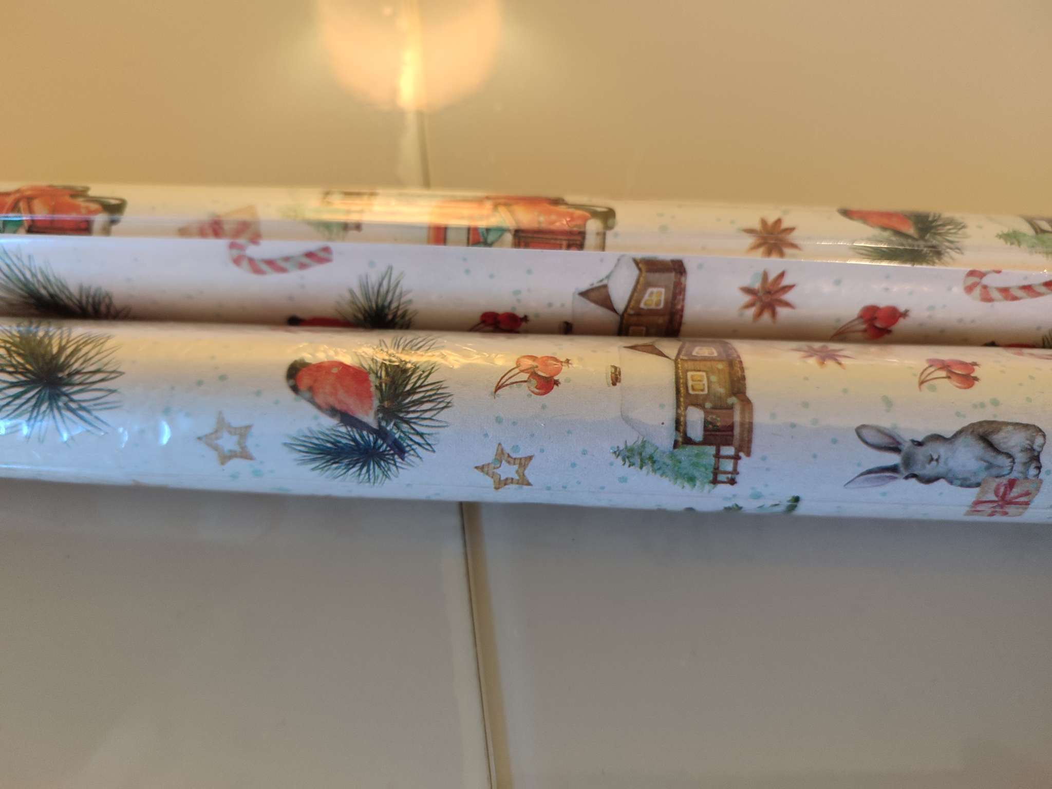 Фотография покупателя товара Бумага упаковочная новогодняя крафт белый «Зимняя сказка», 70×100 см - Фото 4