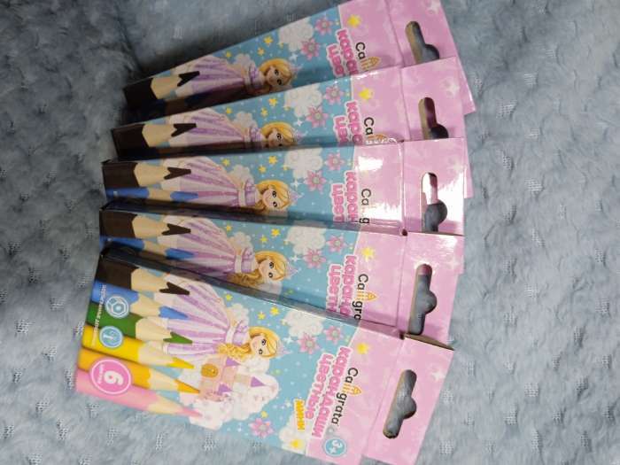 Фотография покупателя товара Карандаши Calligrata «Принцесса», 24 цвета, деревянные, трёхгранные - Фото 3