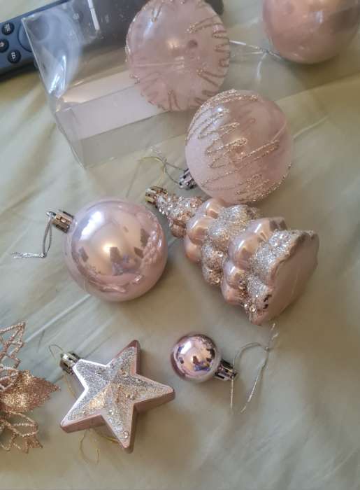 Фотография покупателя товара Ёлочные игрушки «Фейерверк», шары новогодние, d=5.5 см, набор 4 шт., розовый - Фото 6