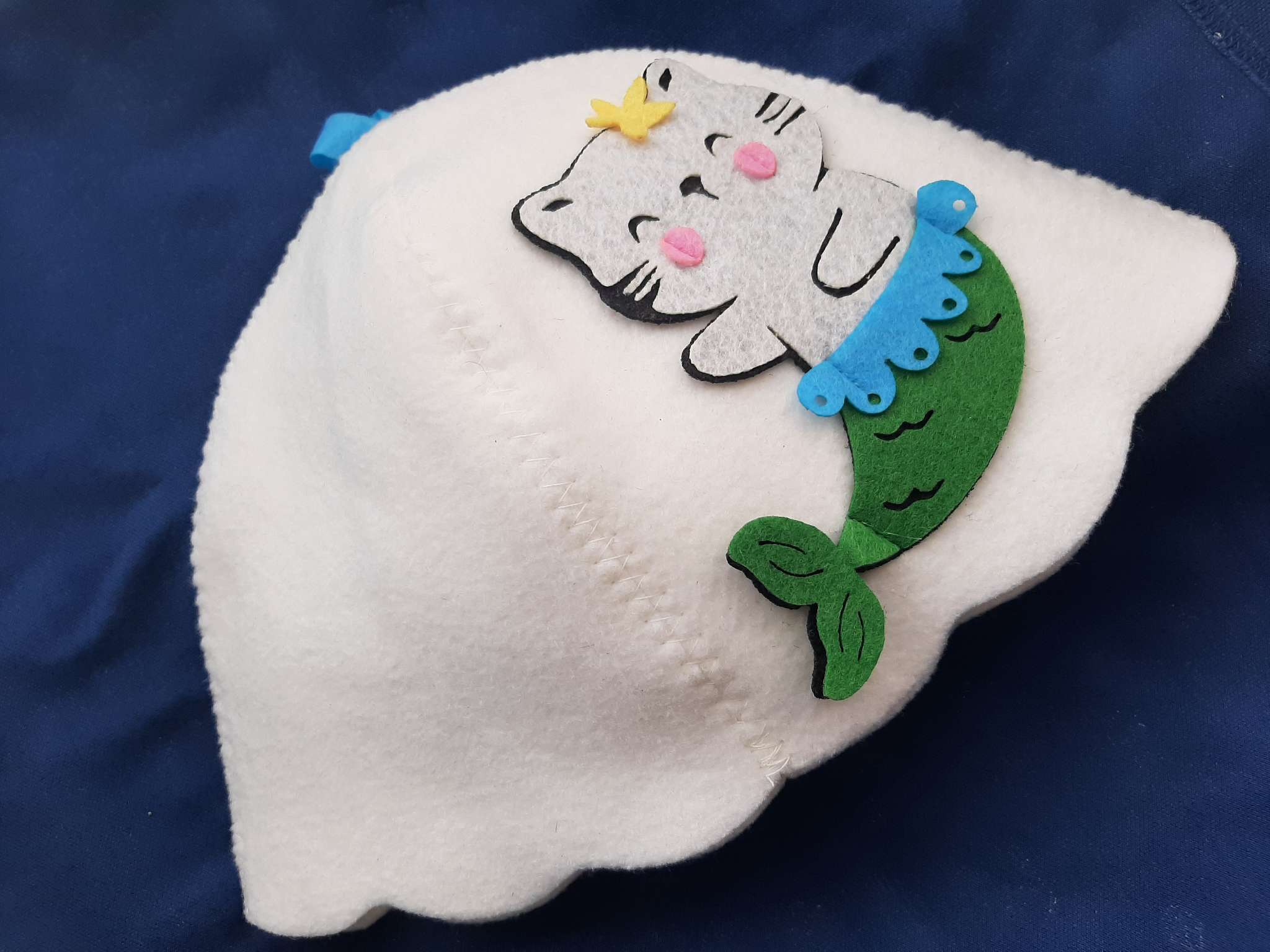 Фотография покупателя товара Шапка для бани и сауны «Ариэль», полиэстер, детская, белая - Фото 2