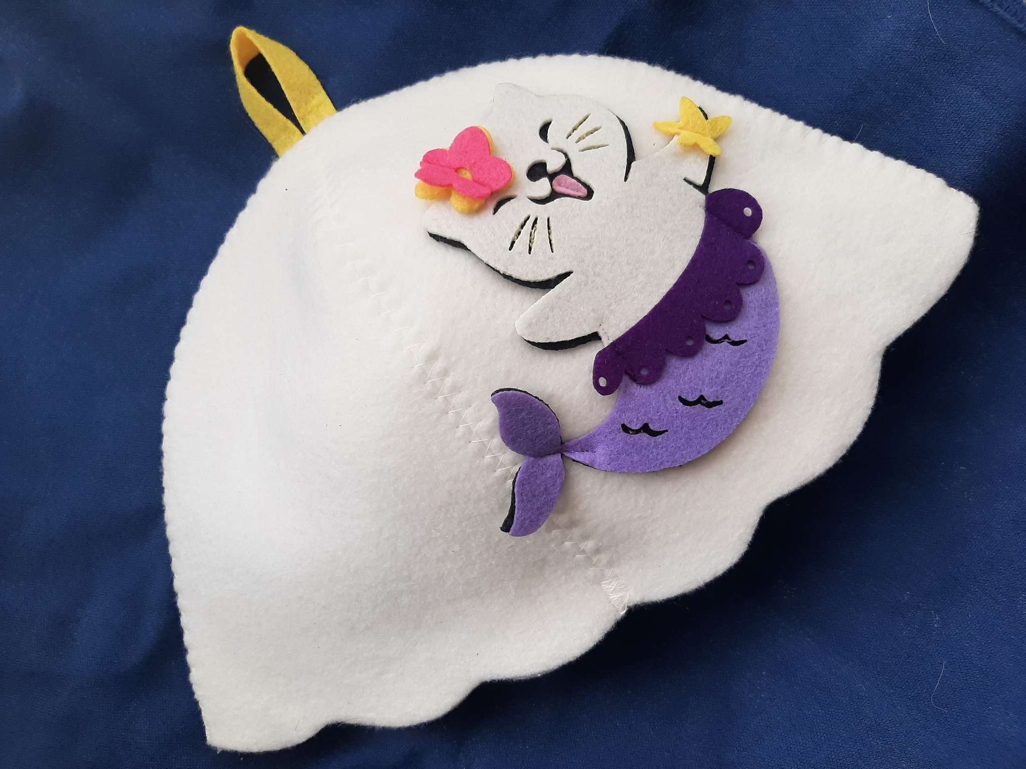 Фотография покупателя товара Шапка для бани и сауны «Ариэль», полиэстер, детская, белая - Фото 1