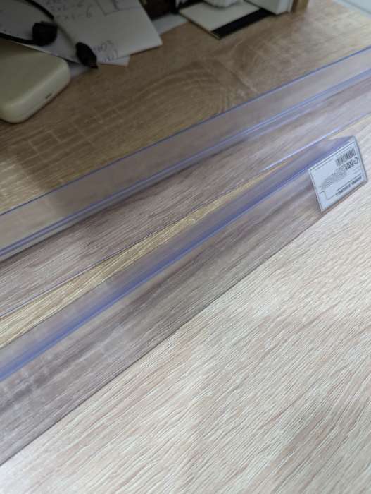 Фотография покупателя товара Ограничитель передний пластиковый самоклеящийся с Т-профилем, 1000×32×30 мм, прозрачный - Фото 1