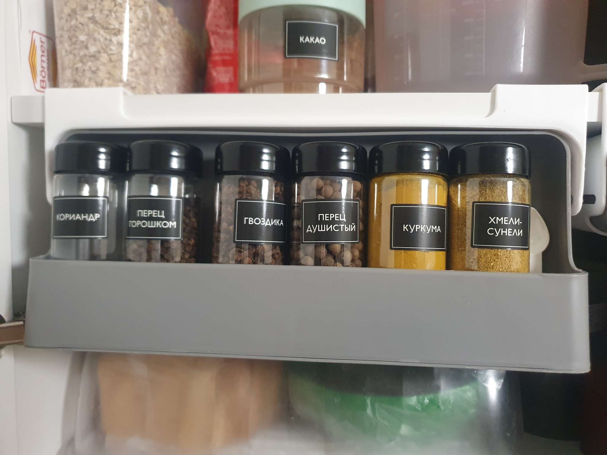 Фотография покупателя товара Органайзер для хранения сыпучих продуктов, подвесной, 32×13.5×9.5 см - Фото 2