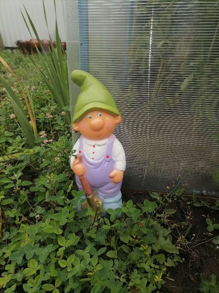 Фотография покупателя товара Садовая фигура "Гном мальчик с лопаткой" 13х15х40см МИКС - Фото 1