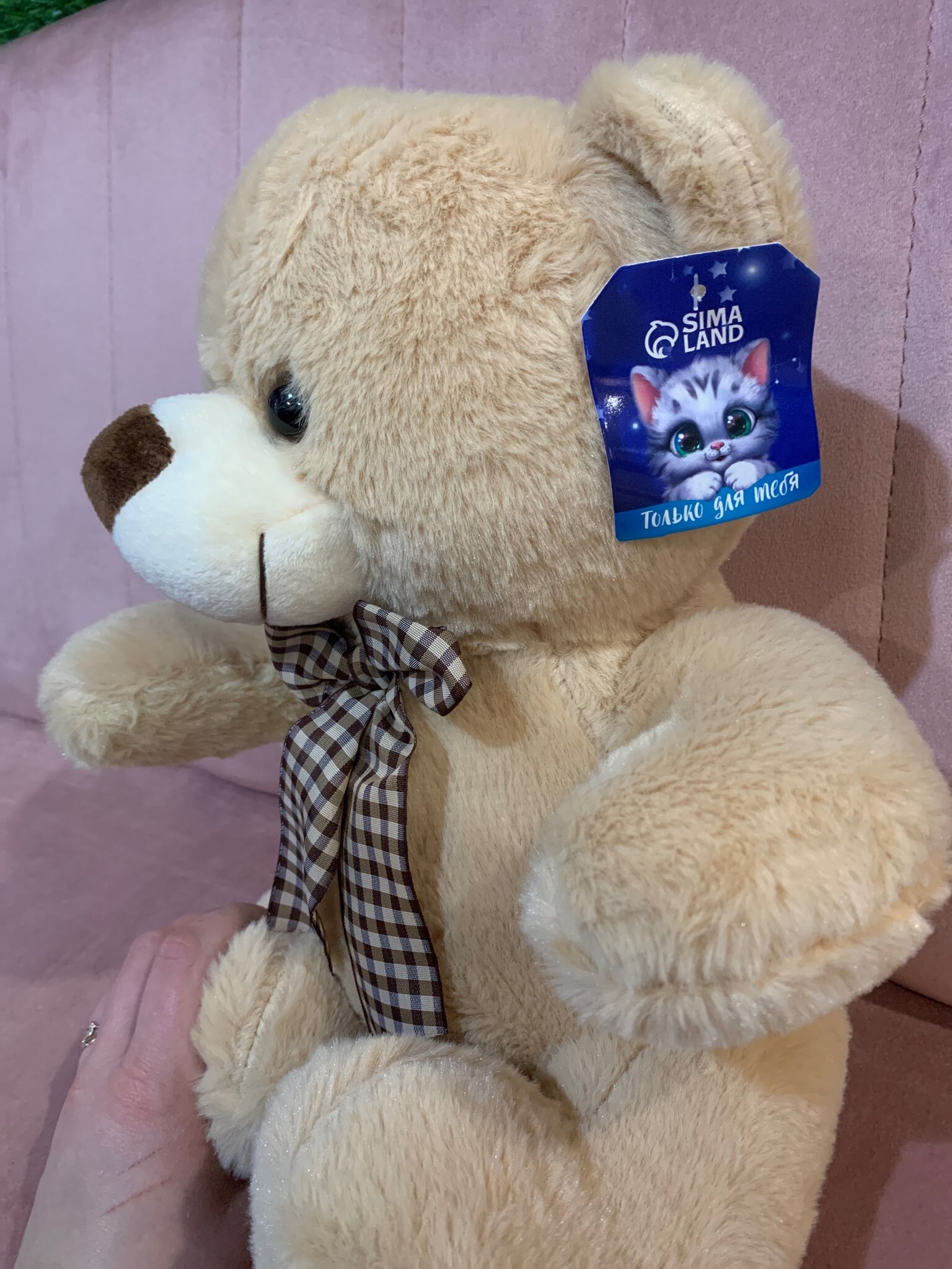 Фотография покупателя товара Мягкая игрушка «Медведь», с бантом, 30 см, цвет бежевый - Фото 1