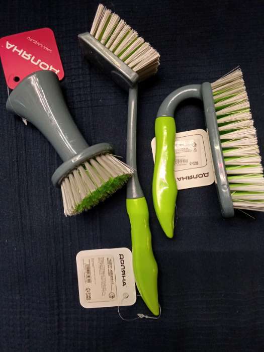 Фотография покупателя товара Щётка для посуды Доляна Green day, прямоугольная, 28 см - Фото 1