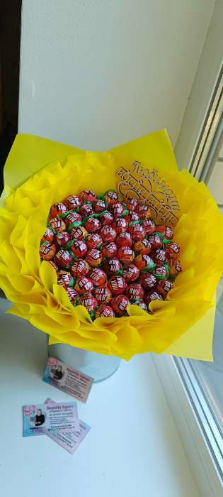 Фотография покупателя товара Пленка матовая для цветов и букетов, лимонная, 0.57×10 м - Фото 1