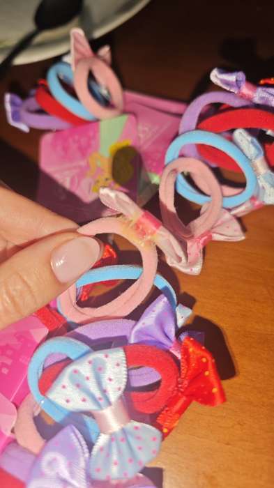 Фотография покупателя товара Резинка для волос "Бантик" (набор 4 шт) мелкий горох - Фото 4