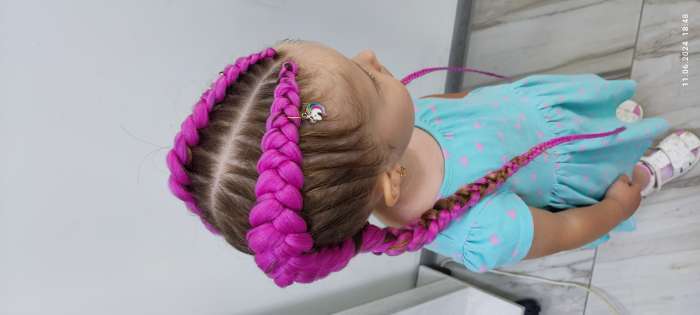 Фотография покупателя товара SIM-BRAIDS Канекалон однотонный, гофрированный, 65 см, 90 г, блонд(#613) - Фото 2