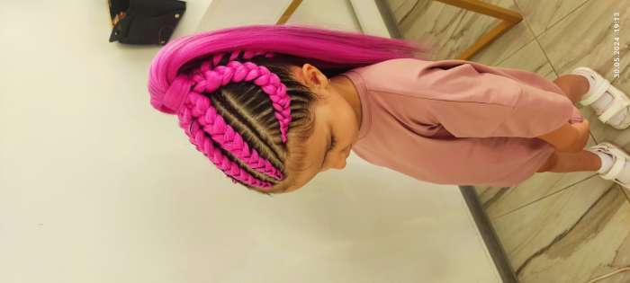 Фотография покупателя товара SIM-BRAIDS Канекалон однотонный, гофрированный, 65 см, 90 г, блонд(#613) - Фото 1