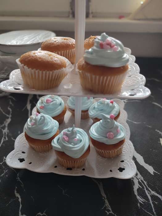 Фотография покупателя товара Этажерка для фруктов и десертов «Вивьен», 3 ярусная, пластик, квадратная, 12,5/16,5/20 см, белая - Фото 2