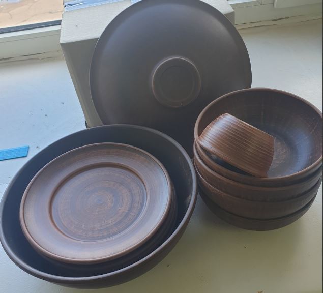 Фотография покупателя товара Набор посуды из красной глины "Эко", 9 предметов: сковорода 3,5 л, глубокие тарелки 0.8 л, плоские тарелки 20 см - Фото 22