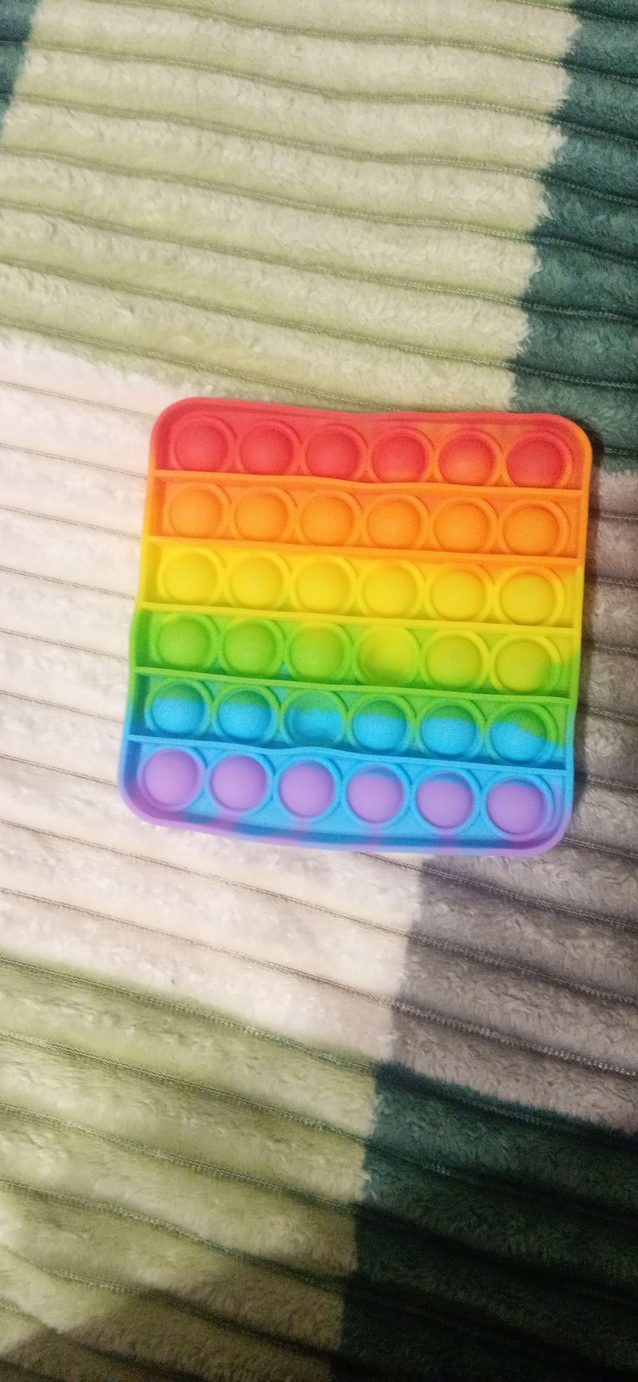 Фотография покупателя товара Антистресс тактильная сенсорная игрушка «POP IT», квадратная, радужная - Фото 11