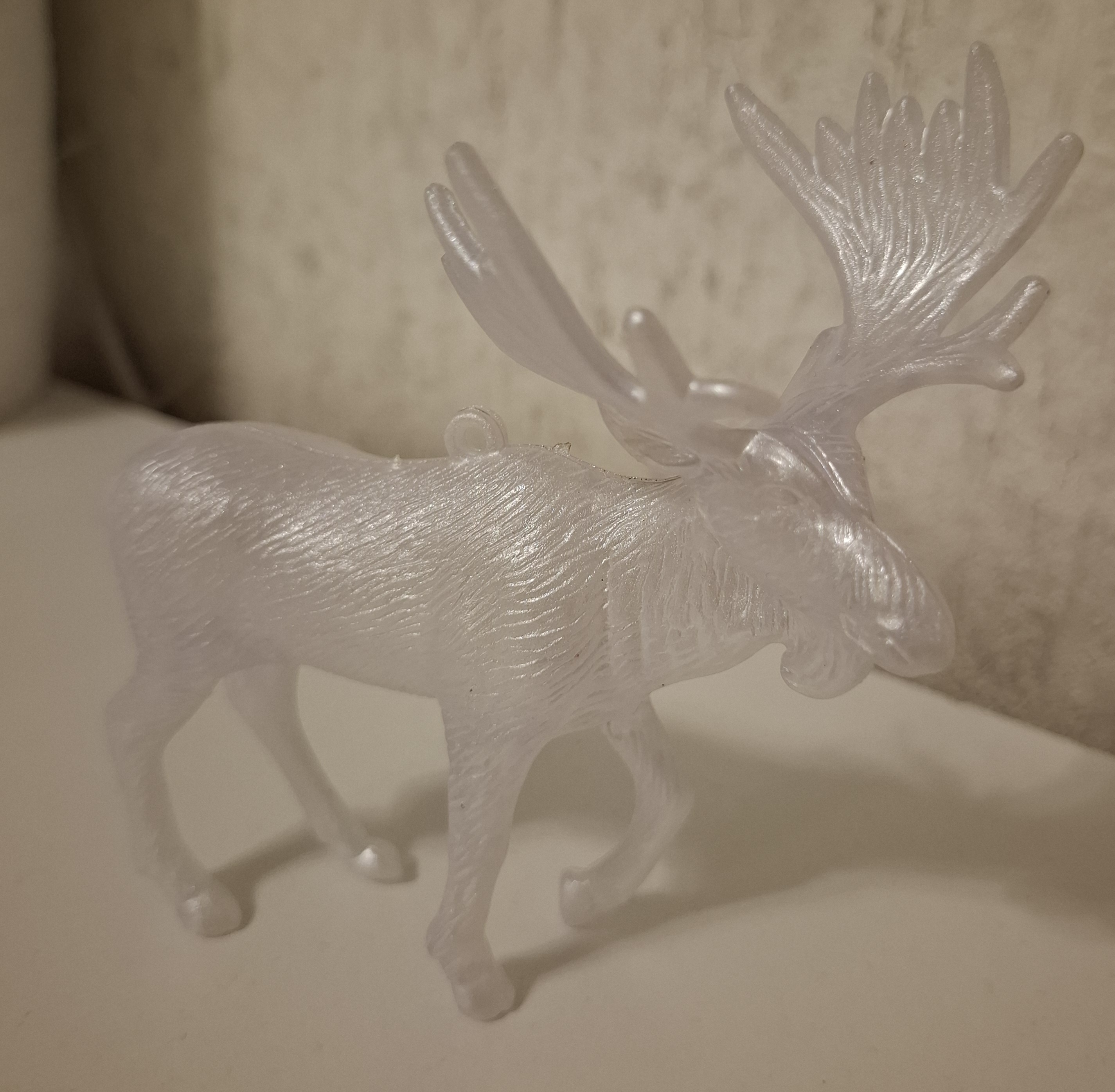 Фотография покупателя товара Ёлочная игрушка «Зимнее волшебство. Олень перелив», 12×11.5 см, белый - Фото 1