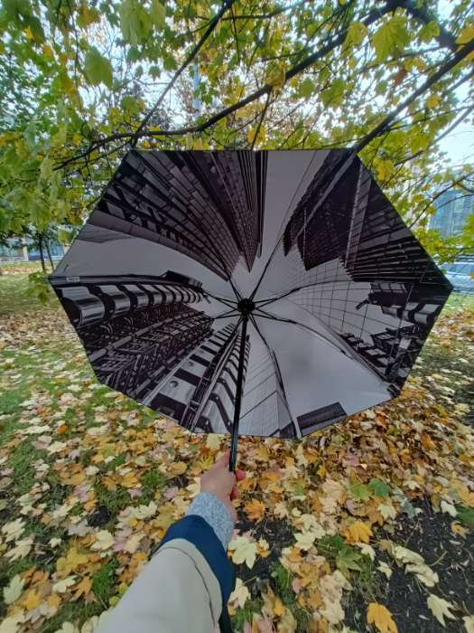 Фотография покупателя товара Зонт механический, с внутренним принтом «Большой город», 8 спиц - Фото 8