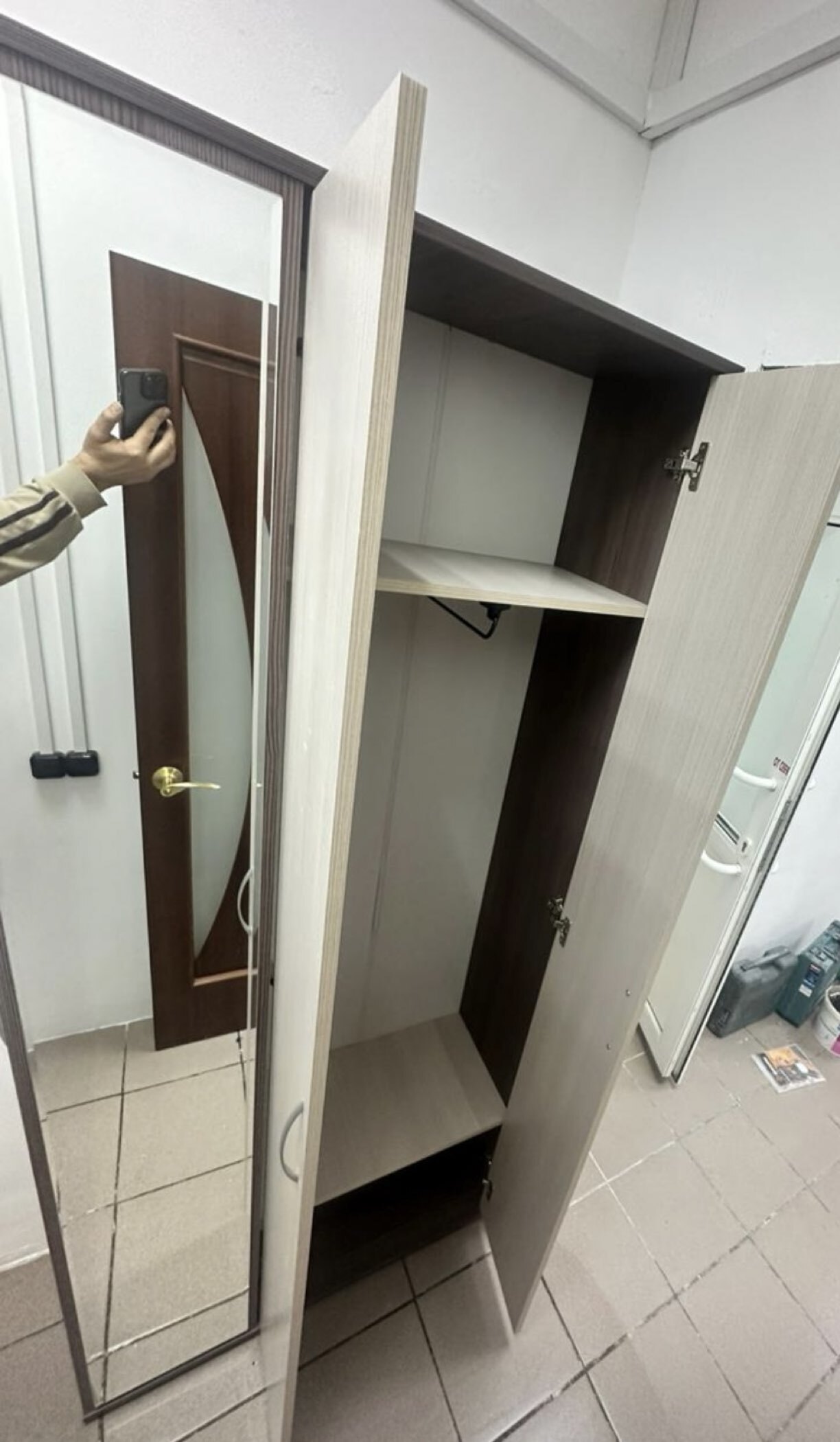 Фотография покупателя товара Прихожая «Домино mini», 880×360×2020 мм, цвет дуб крафт табачный / графит - Фото 2