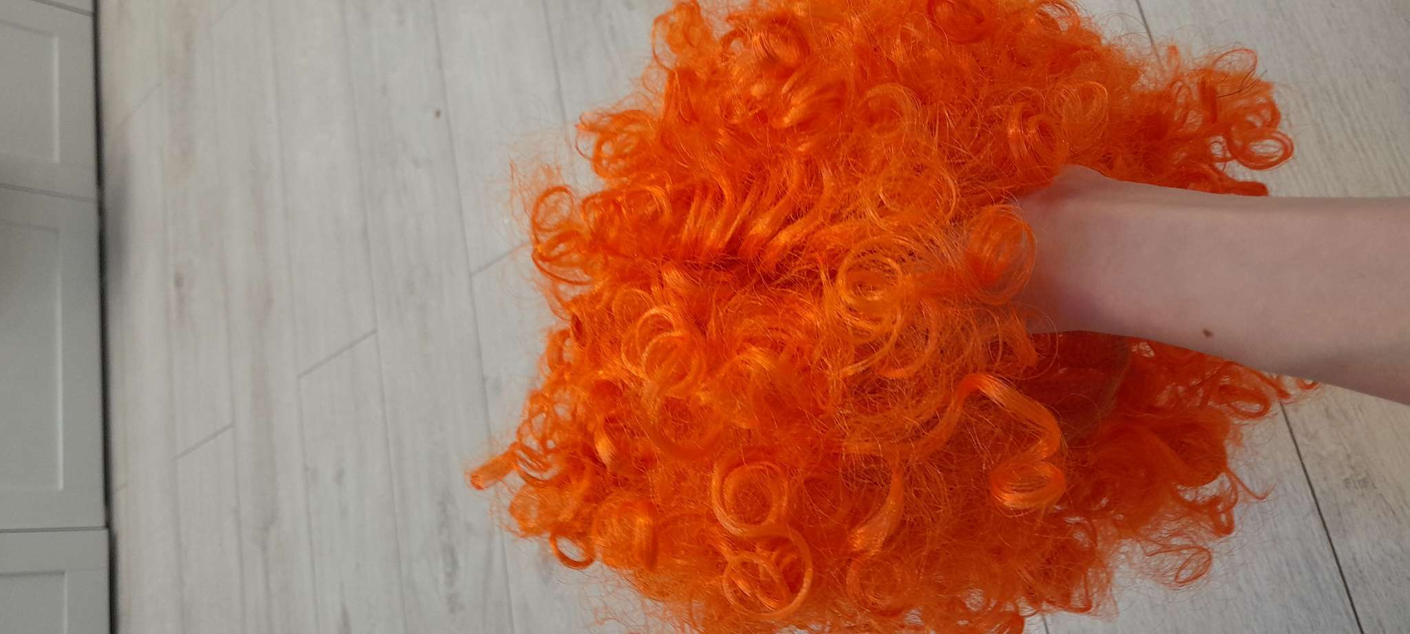 Фотография покупателя товара Карнавальный парик «Объём», цвет оранжевый, 120 г - Фото 1