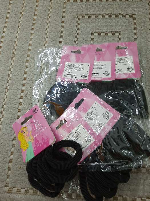 Фотография покупателя товара Резинка для волос "Махрушка" (набор 6 шт) 5 см, чёрный