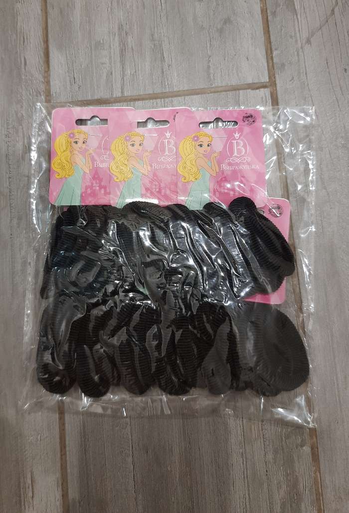 Фотография покупателя товара Резинка для волос "Махрушка" (набор 6 шт) 5 см, чёрный - Фото 2
