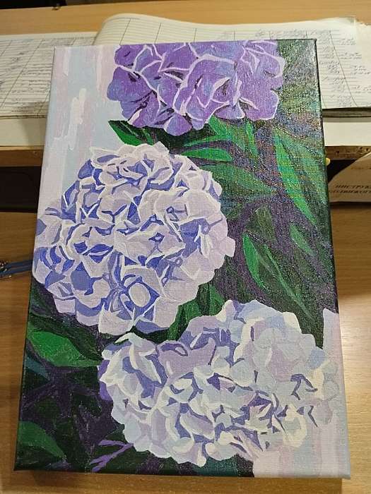 Фотография покупателя товара Картина по номерам на холсте с подрамником «Гортензии», 20×30 см - Фото 1