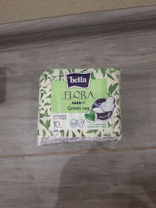 Фотография покупателя товара Прокладки женские гигиенические bella FLORA Green tea с экстрактом зеленого чая 10 шт. - Фото 1