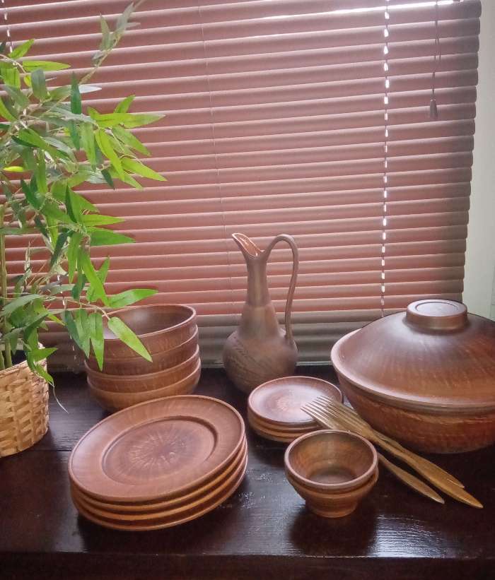 Фотография покупателя товара Набор посуды из красной глины "Эко", 9 предметов: сковорода 3,5 л, глубокие тарелки 0.8 л, плоские тарелки 20 см - Фото 18