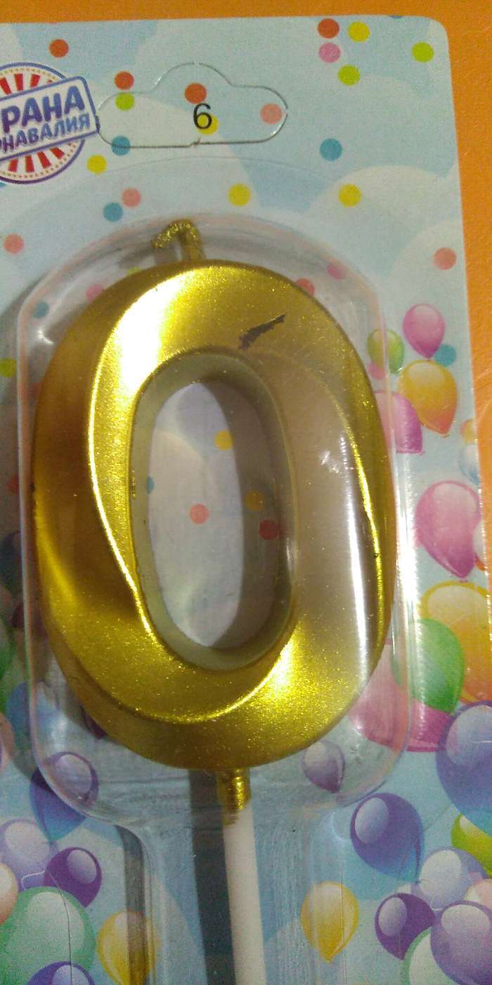 Фотография покупателя товара Свеча в торт на шпажке «‎Грань», цифра "3",золотая, 5 см