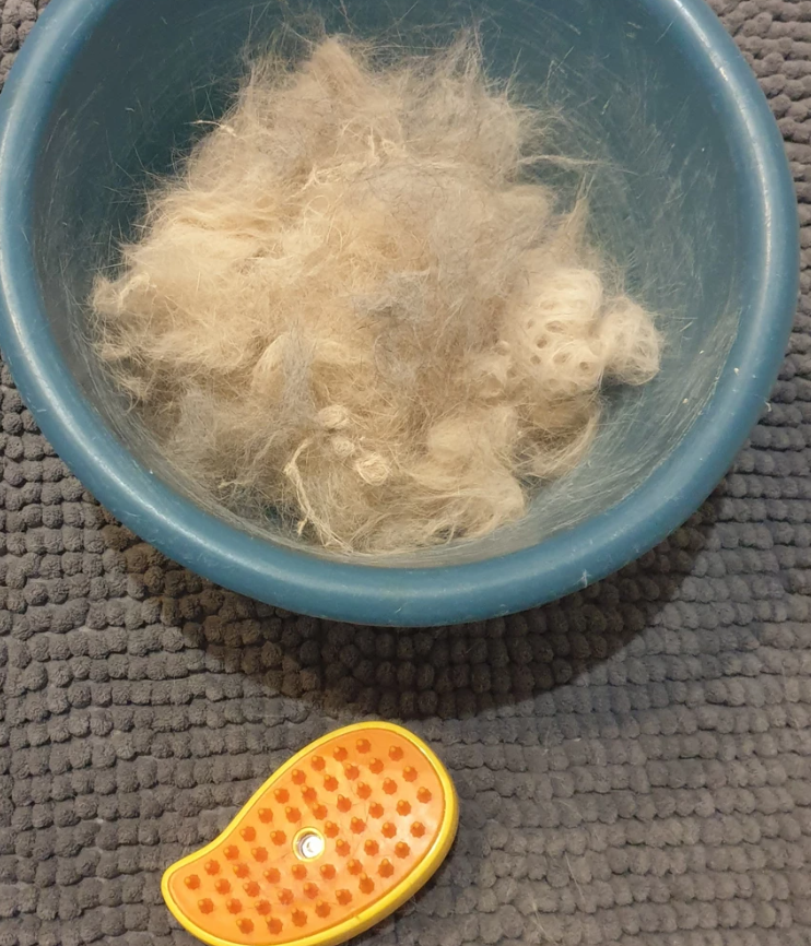 Фотография покупателя товара Паровая щетка для шерсти животных, желтая - Фото 1