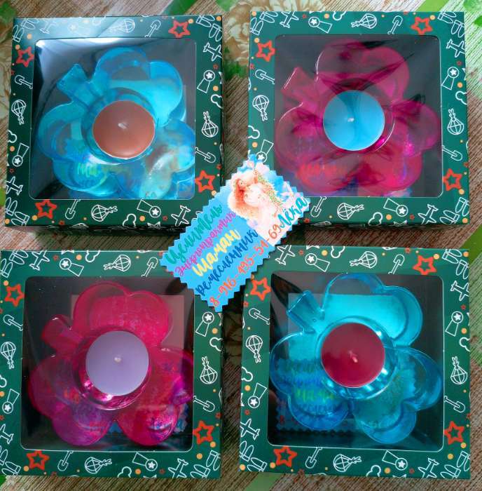 Фотография покупателя товара Стеклянный подсвечник на 1 свечу «Листочек, малиновый 3×9.6 см - Фото 1