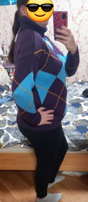 Фотография покупателя товара Джемпер женский MINAKU: Casual collection, бирюзовый, размер 42-44 - Фото 6