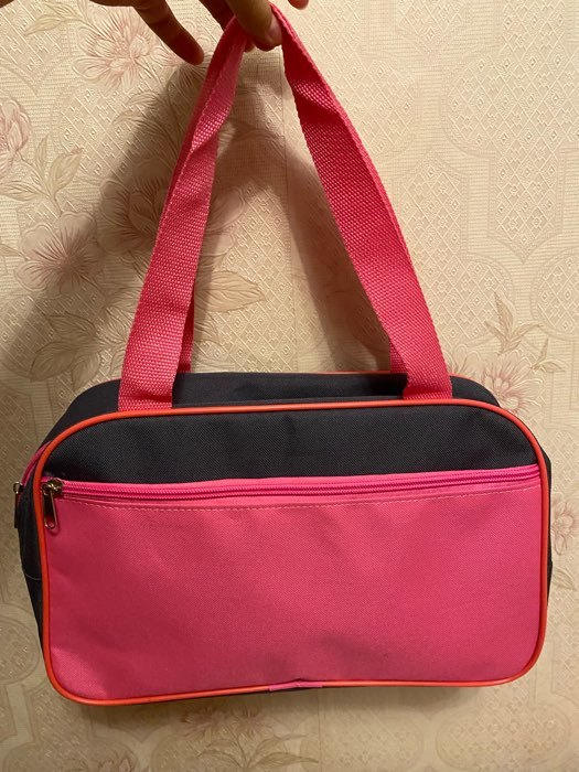 Фотография покупателя товара Сумка для обуви на молнии, наружный карман, TEXTURA, цвет розовый/серый - Фото 11