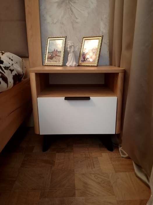 Фотография покупателя товара Тумба прикроватная Адам 464х401х450 дуб крафт золотой/белое дерево - Фото 1