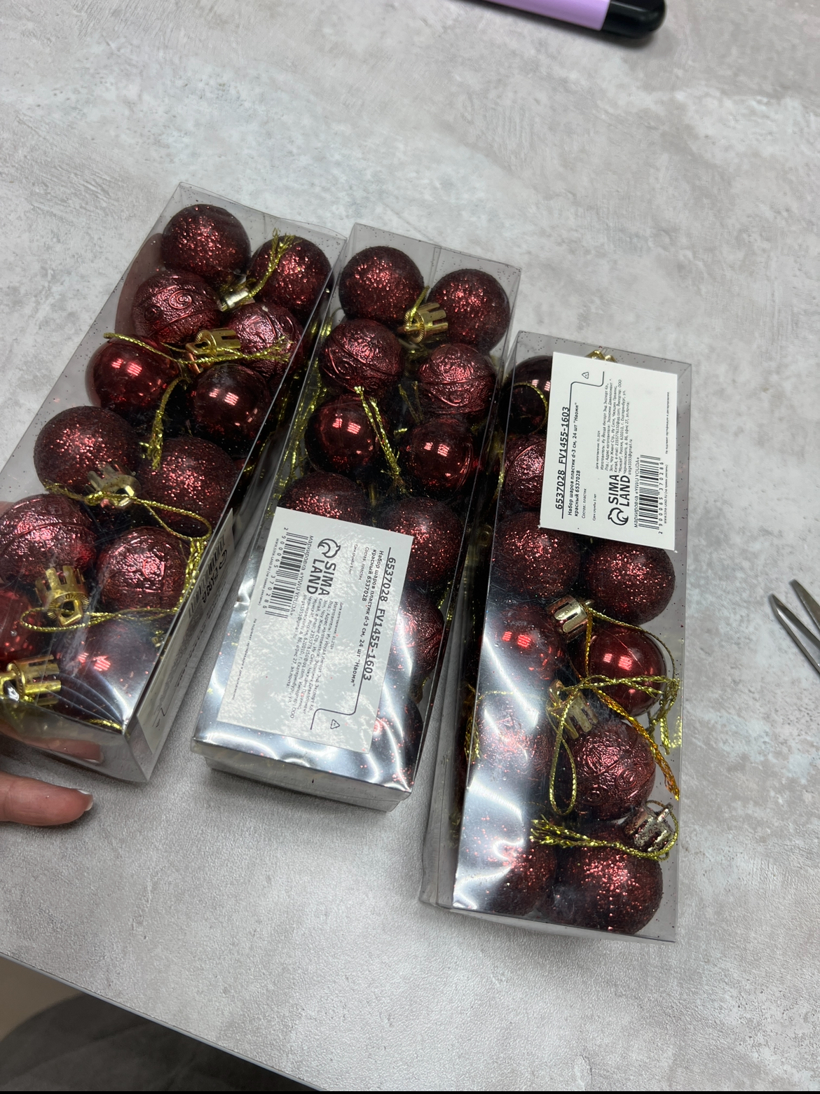 Фотография покупателя товара Ёлочные игрушки «Наоми», шары новогодние, d=3 см, набор 24 шт., красный - Фото 10