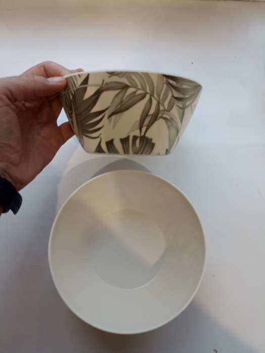 Фотография покупателя товара Тарелка глубокая «Лист папоротника», 700 мл, пластик, d=15×6.8 см, бежевая - Фото 1