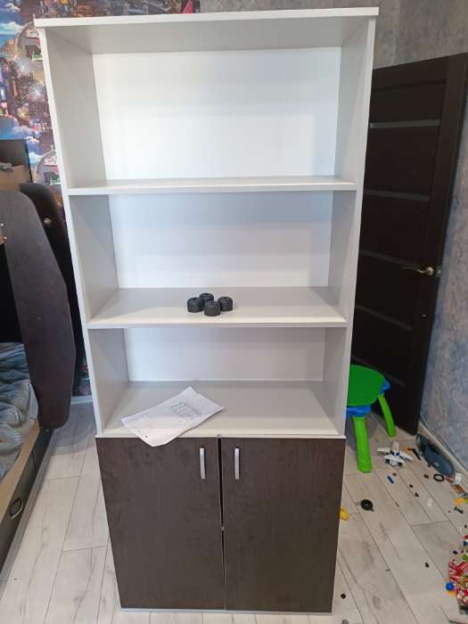 Фотография покупателя товара Шкаф-стеллаж 5-ти ярусный, 802х370х1994, Венге/Серый - Фото 5