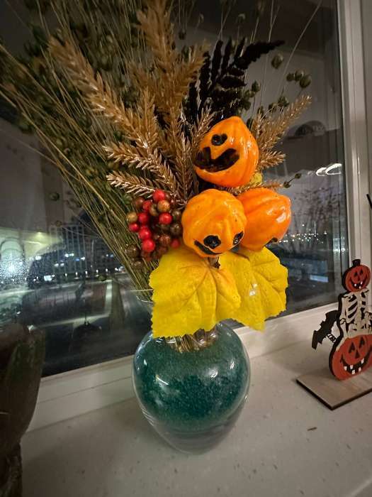 Фотография покупателя товара Декор на палочке «Хэллоуинская тыква», 7×16×27 см, с фигурками - Фото 17