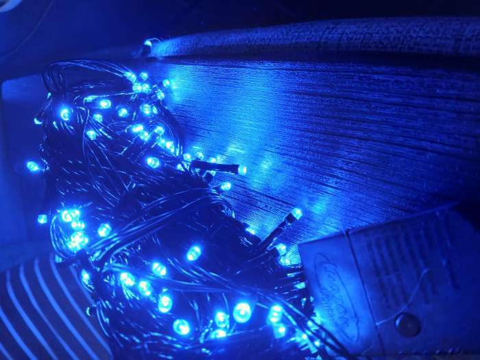 Фотография покупателя товара Гирлянда «Нить» 5 м, IP20, прозрачная нить, 50 LED, 8 режимов, 220 В, свечение белое - Фото 28