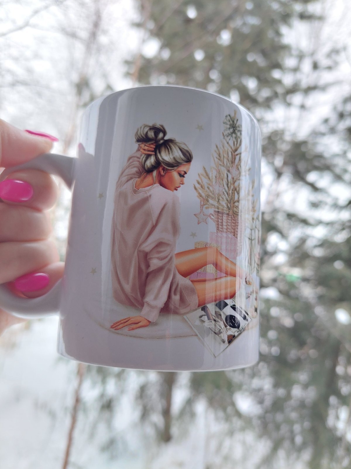 Фотография покупателя товара Кружка керамическая новогодняя «Нежность», 320 мл - Фото 2