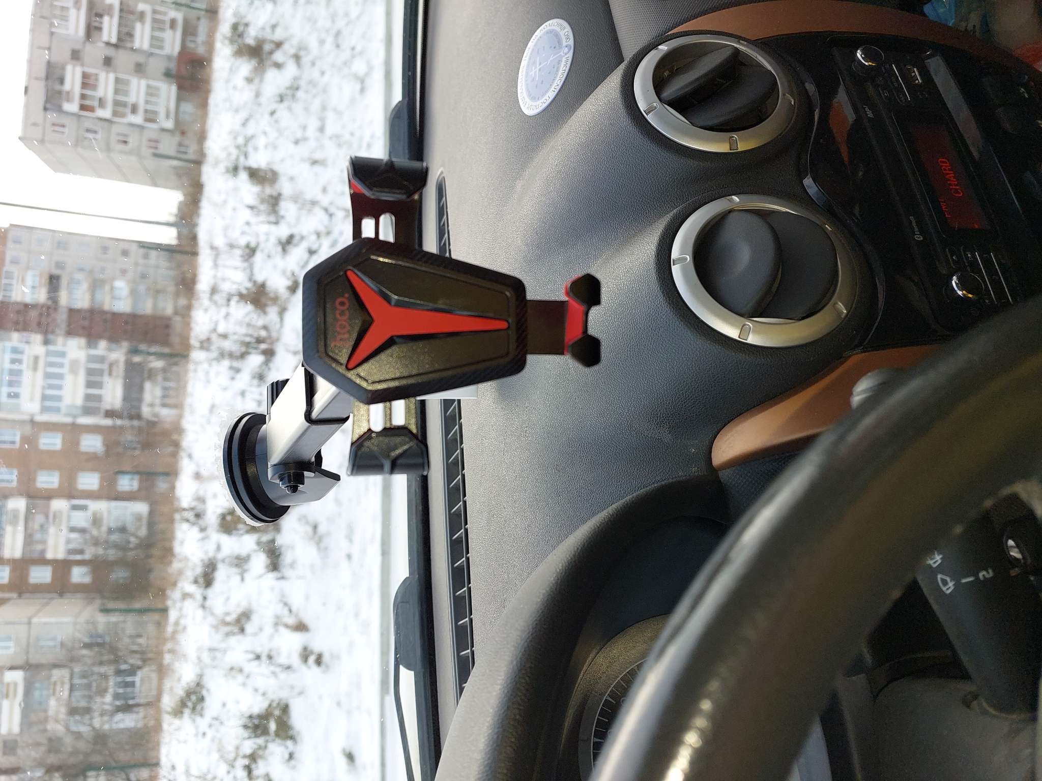 Фотография покупателя товара Автомобильный держатель Hoco CA26, чёрный - Фото 2