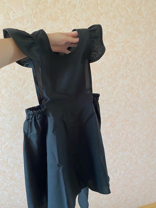 Фотография покупателя товара Школьный сарафан, цвет черный, рост 134 - Фото 2