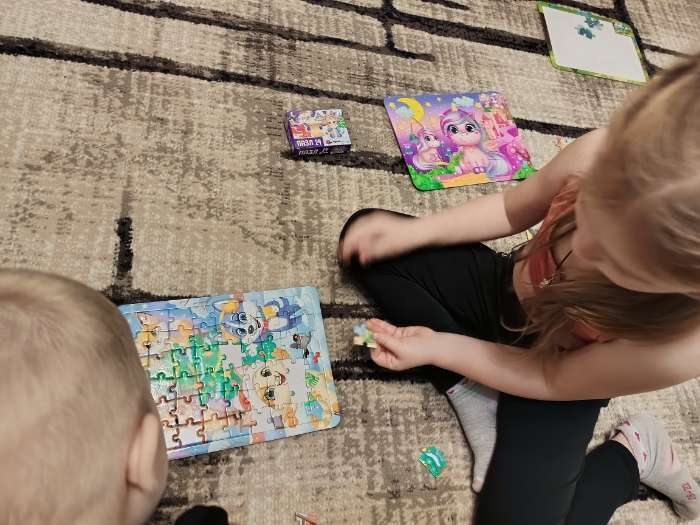 Фотография покупателя товара Пазл «Новогодние зверята», 54 детали - Фото 1