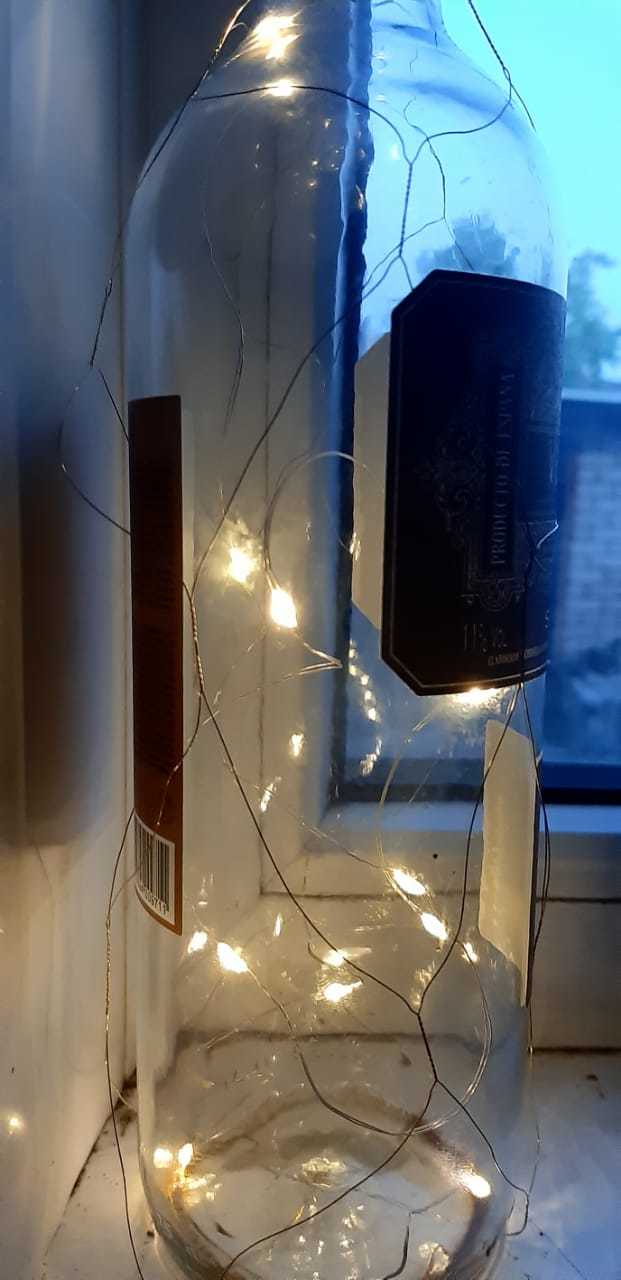 Фотография покупателя товара Гирлянда «Нить» 1 м роса с пробкой, IP44, серебристая нить, 10 LED, свечение тёплое белое, фиксинг, солнечная батарея