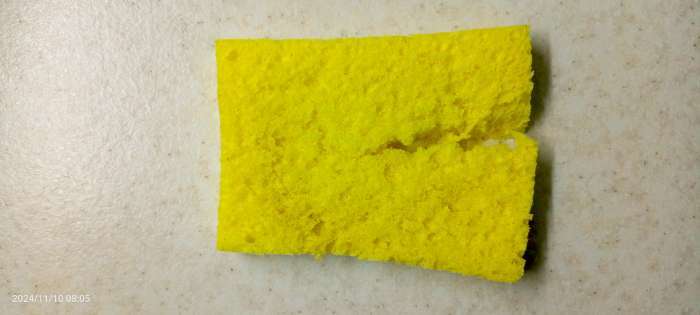 Фотография покупателя товара Губка для посуды целлюлозная Доляна, 10×1.5×7 см - Фото 2