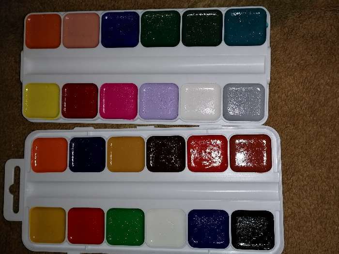 Фотография покупателя товара Акварель медовая Koh-I-Noor, 24 цвета, в пластиковой коробке, без кисти - Фото 2